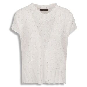 Lorena Antoniazzi Sequin-Embellished V-Neck Knitted Top size 40